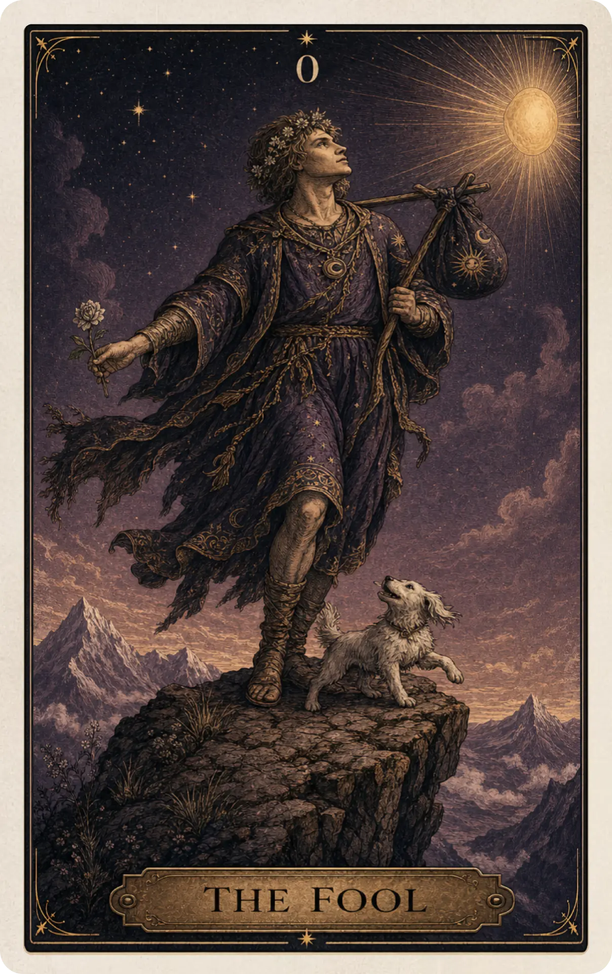 The Fool from the Arcana tarot deck